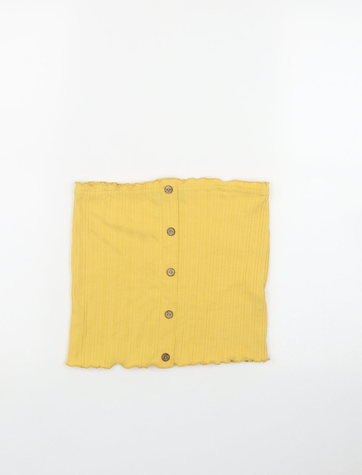 Womens UK Size 12 New Look Yellow Basic T-Shirt