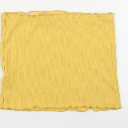Womens UK Size 12 New Look Yellow Basic T-Shirt