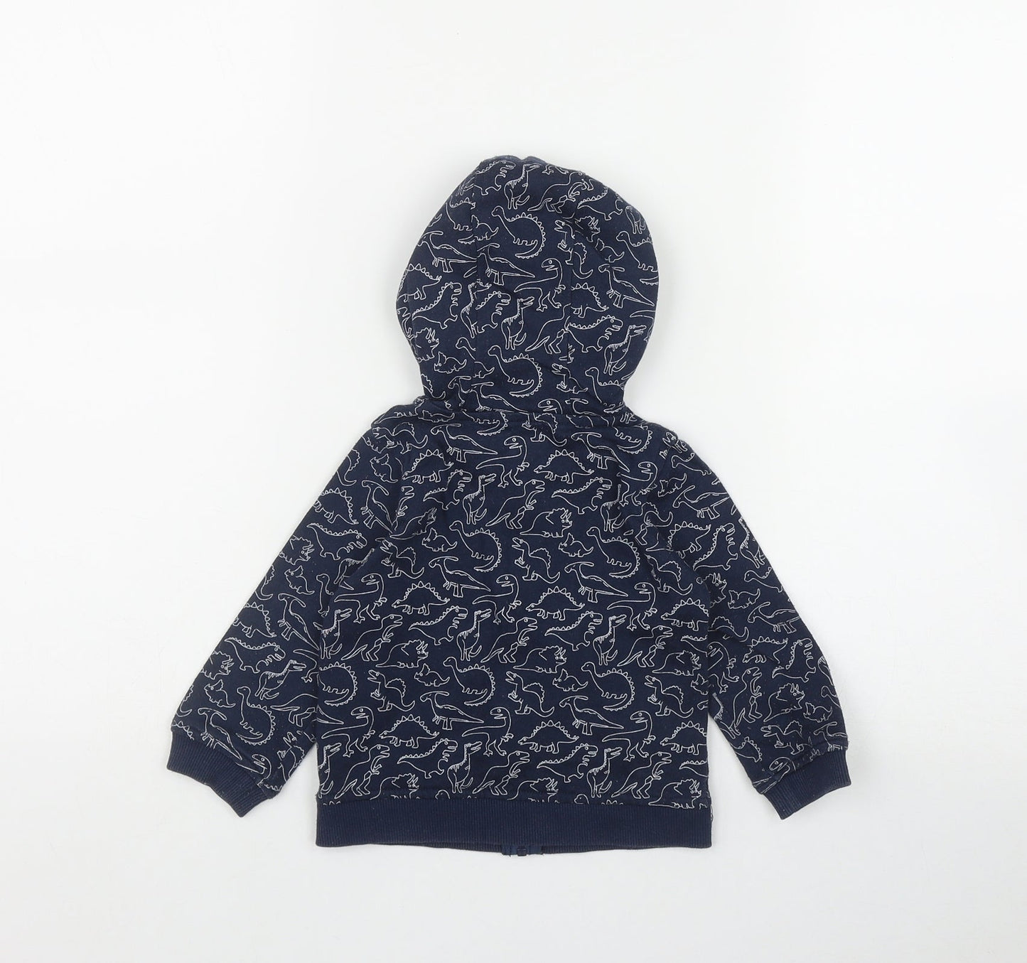INEXTENSO Boys Blue Geometric Cotton Full Zip Hoodie Size 2 Years  Zip
