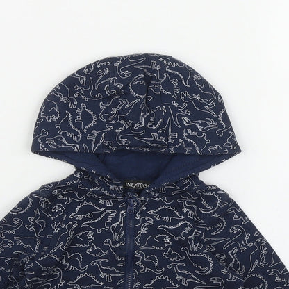 INEXTENSO Boys Blue Geometric Cotton Full Zip Hoodie Size 2 Years  Zip