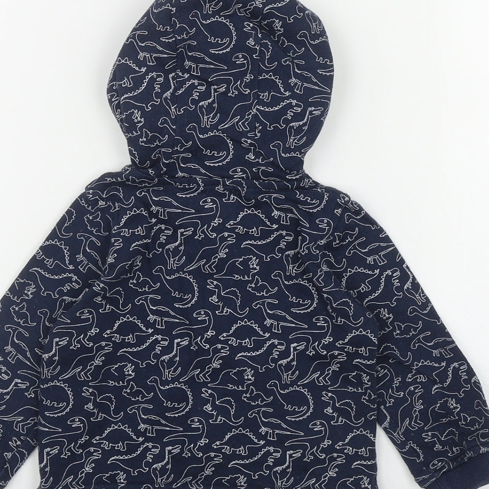INEXTENSO Boys Blue Geometric Cotton Full Zip Hoodie Size 2 Years  Zip