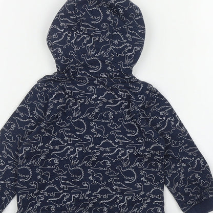 INEXTENSO Boys Blue Geometric Cotton Full Zip Hoodie Size 2 Years  Zip