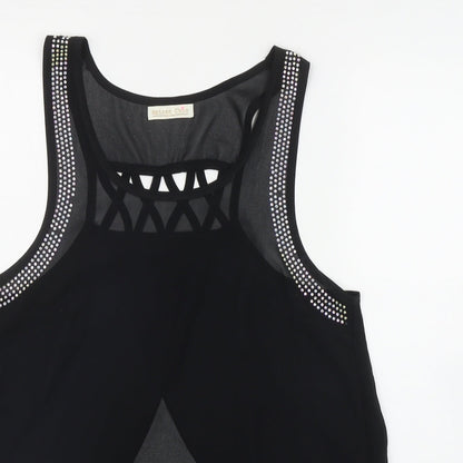 Maison Chic Womens Black  Polyester Basic Tank Size S Scoop Neck