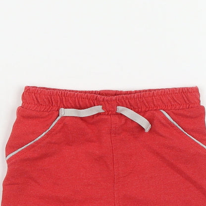 George Boys Red  Cotton Cropped Trousers Size 6-9 Months