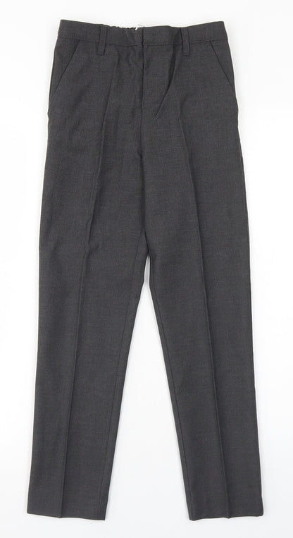 TU Boys Grey  Polyester Dress Pants Trousers Size 9 Months  Regular Hook & Eye - School Wear