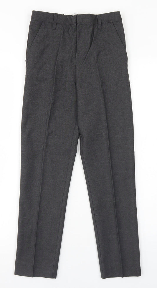 TU Boys Grey  Polyester Dress Pants Trousers Size 9 Months  Regular Hook & Eye - School Wear
