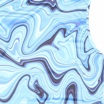 SheIn Womens Blue  Polyester Cropped Tank Size L Round Neck - Tie Dye