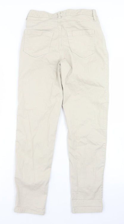 F&F Womens Beige  Cotton Skinny Jeans Size 6 L27 in Regular Button