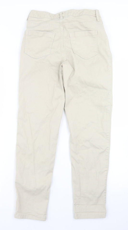 F&F Womens Beige  Cotton Skinny Jeans Size 6 L27 in Regular Button