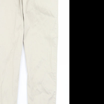 F&F Womens Beige  Cotton Skinny Jeans Size 6 L27 in Regular Button