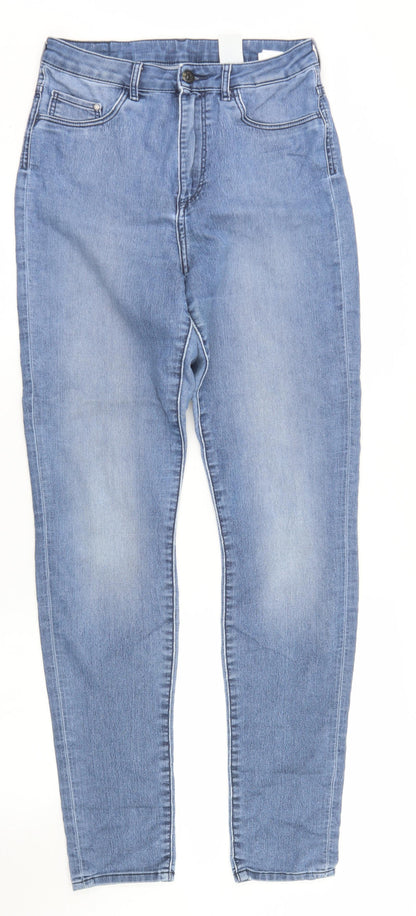 &Denim Womens Blue  Cotton Skinny Jeans Size 30 in L32 in Regular Button
