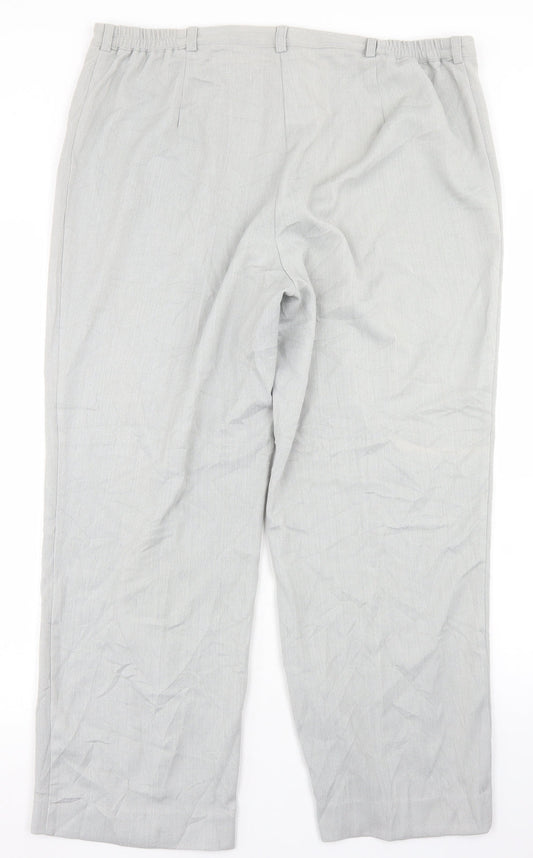 Annabelle Womens Grey  Polyester Trousers  Size 18 L26 in Regular Button