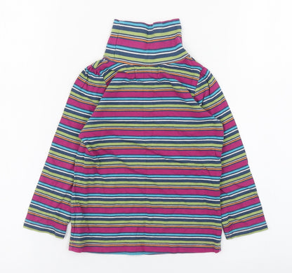 Indigo Girls Multicoloured Striped Cotton Pullover T-Shirt Size 2-3 Years Roll Neck