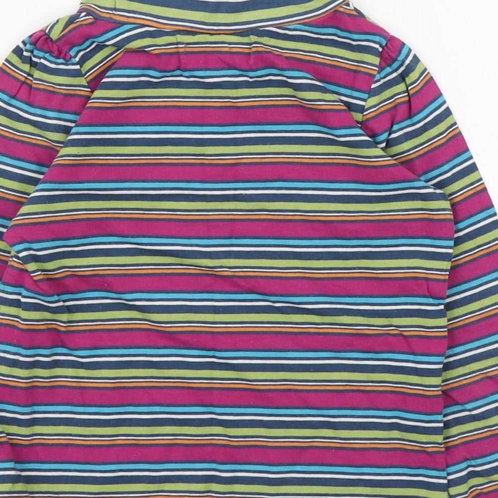Indigo Girls Multicoloured Striped Cotton Pullover T-Shirt Size 2-3 Years Roll Neck