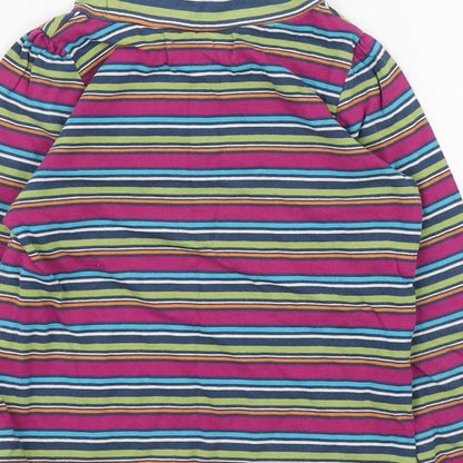 Indigo Girls Multicoloured Striped Cotton Pullover T-Shirt Size 2-3 Years Roll Neck