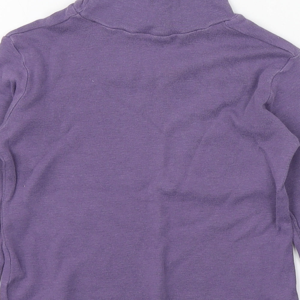 United Colors of Benetton Girls Purple  Cotton Basic T-Shirt Size 2 Years High Neck Pullover