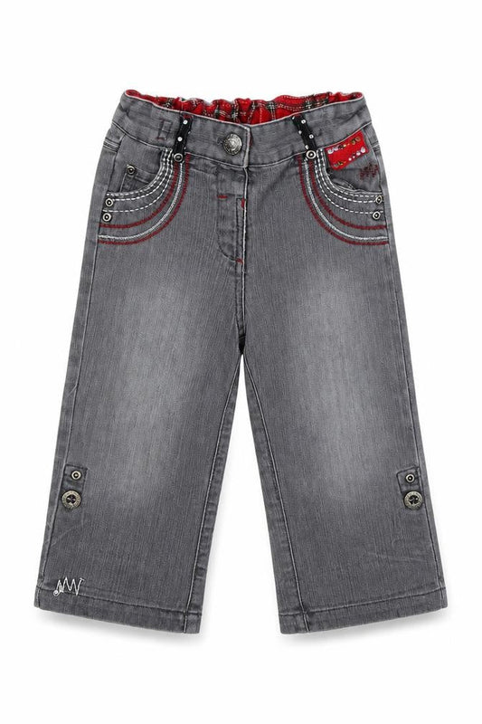 St Bernard Girls Grey  Cotton Jogger Jeans Size 18-24 Months  Zip