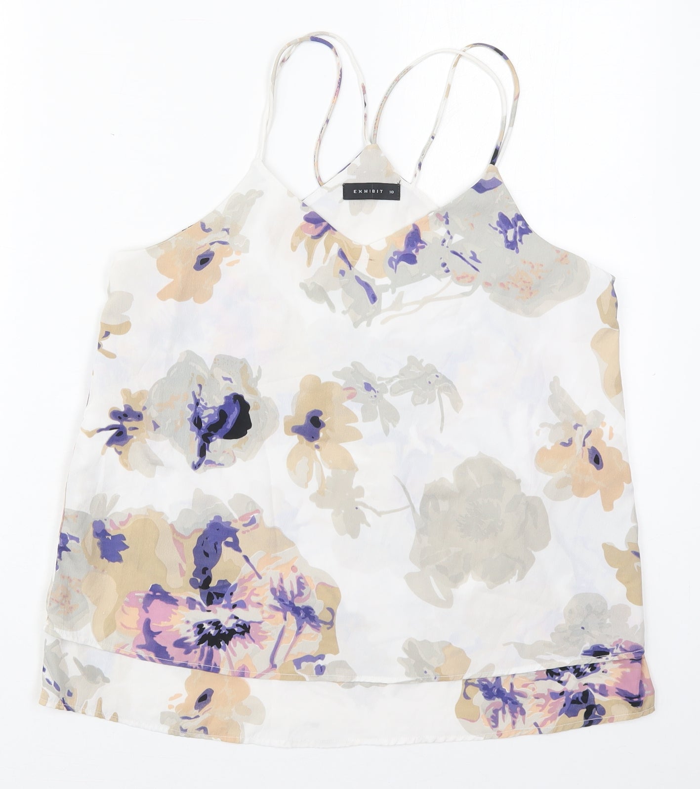 Womens UK Size 10 Exhibit White Basic Tank