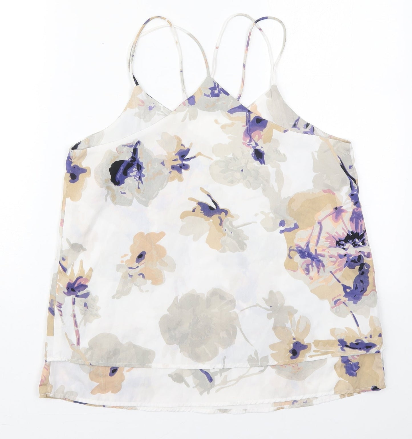Womens UK Size 10 Exhibit White Basic Tank