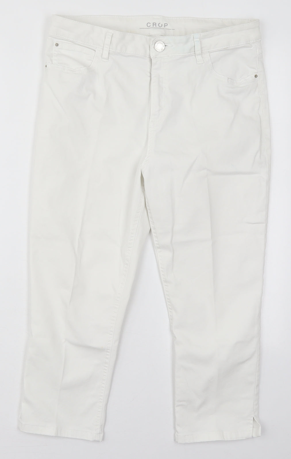 Womens UK Size 30 in Marks and Spencer Regular Fit Cropped White Jeans