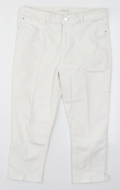 Womens UK Size 30 in Marks and Spencer Regular Fit Cropped White Jeans