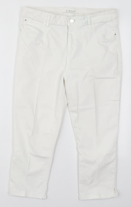 Womens UK Size 30 in Marks and Spencer Regular Fit Cropped White Jeans