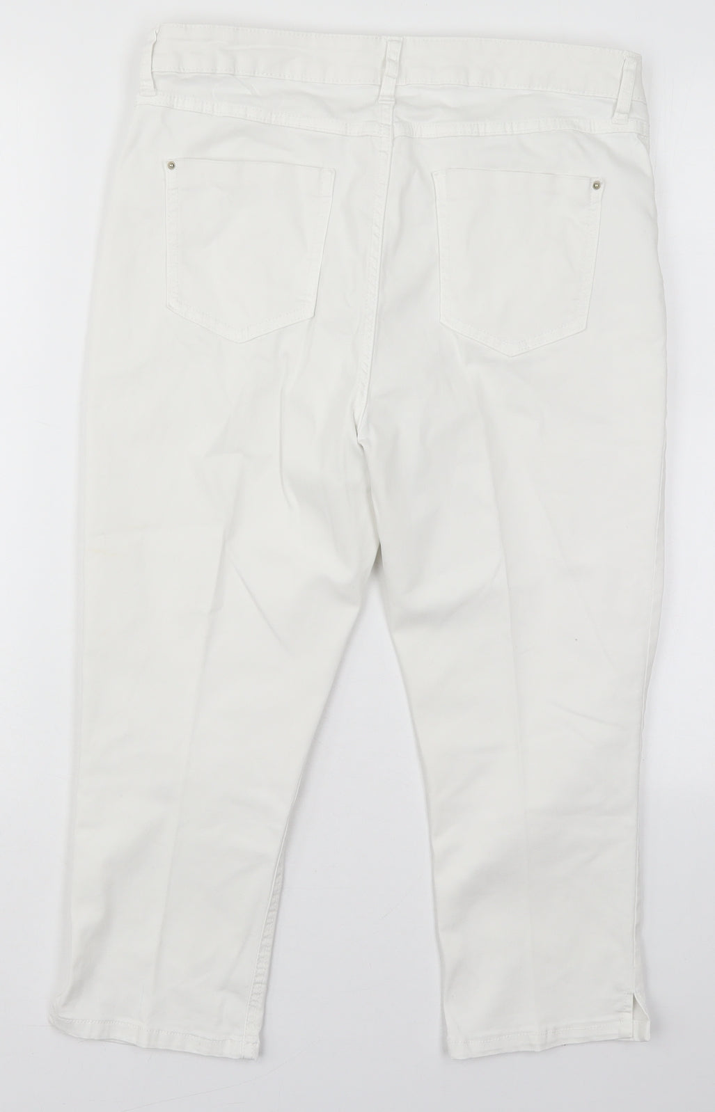 Womens UK Size 30 in Marks and Spencer Regular Fit Cropped White Jeans