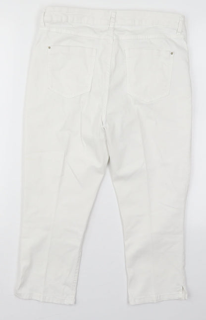 Womens UK Size 30 in Marks and Spencer Regular Fit Cropped White Jeans