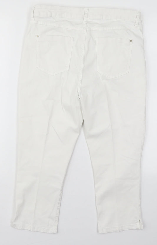 Womens UK Size 30 in Marks and Spencer Regular Fit Cropped White Jeans