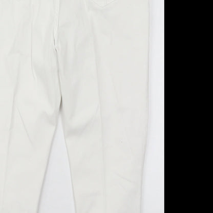 Womens UK Size 30 in Marks and Spencer Regular Fit Cropped White Jeans