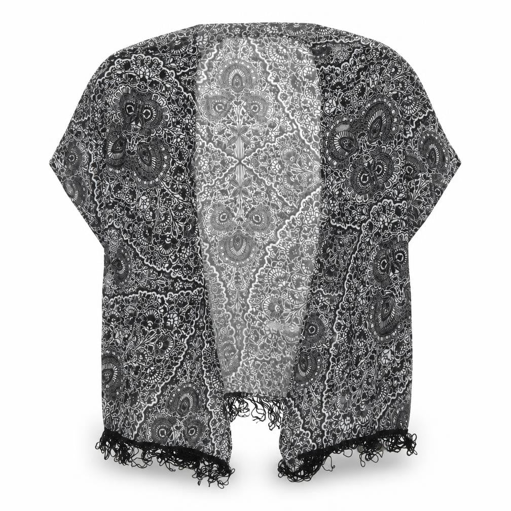 Womens UK Size S Atmosphere Black Kimono Coat