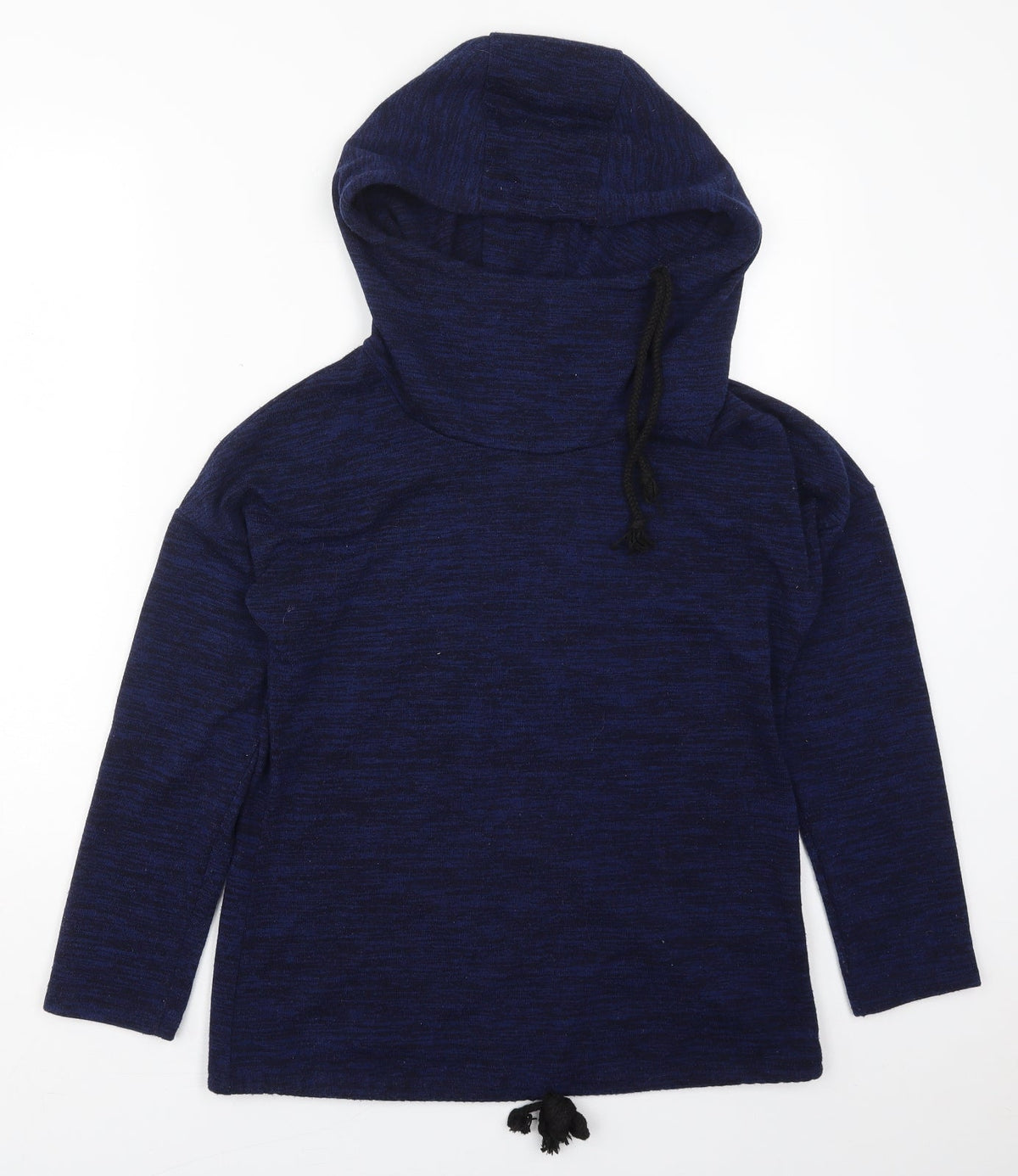 Additional front view of Dorimis women’s blue polyester pullover hoodie, size S, pullover