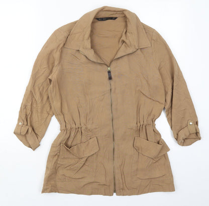 Womens UK Size S Zara Brown Jacket