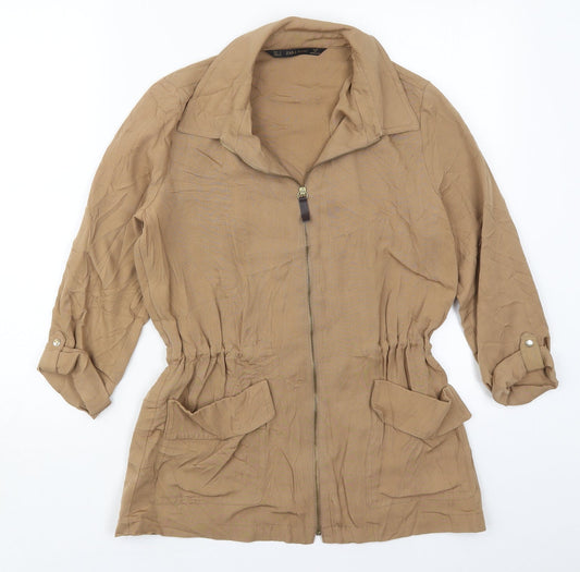 Womens UK Size S Zara Brown Jacket