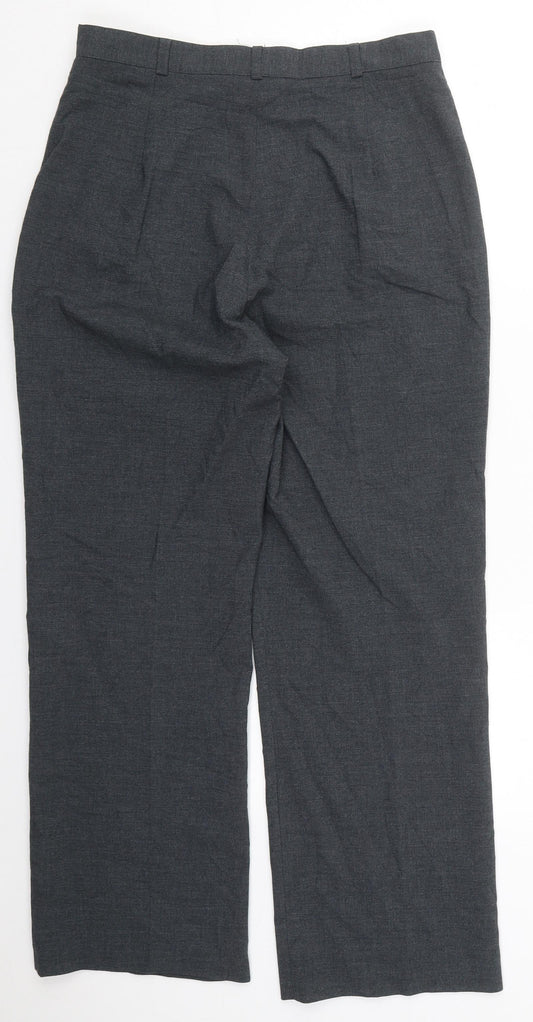 Bonmarché Womens Grey  Polyester Trousers  Size 14 L27 in Regular Button