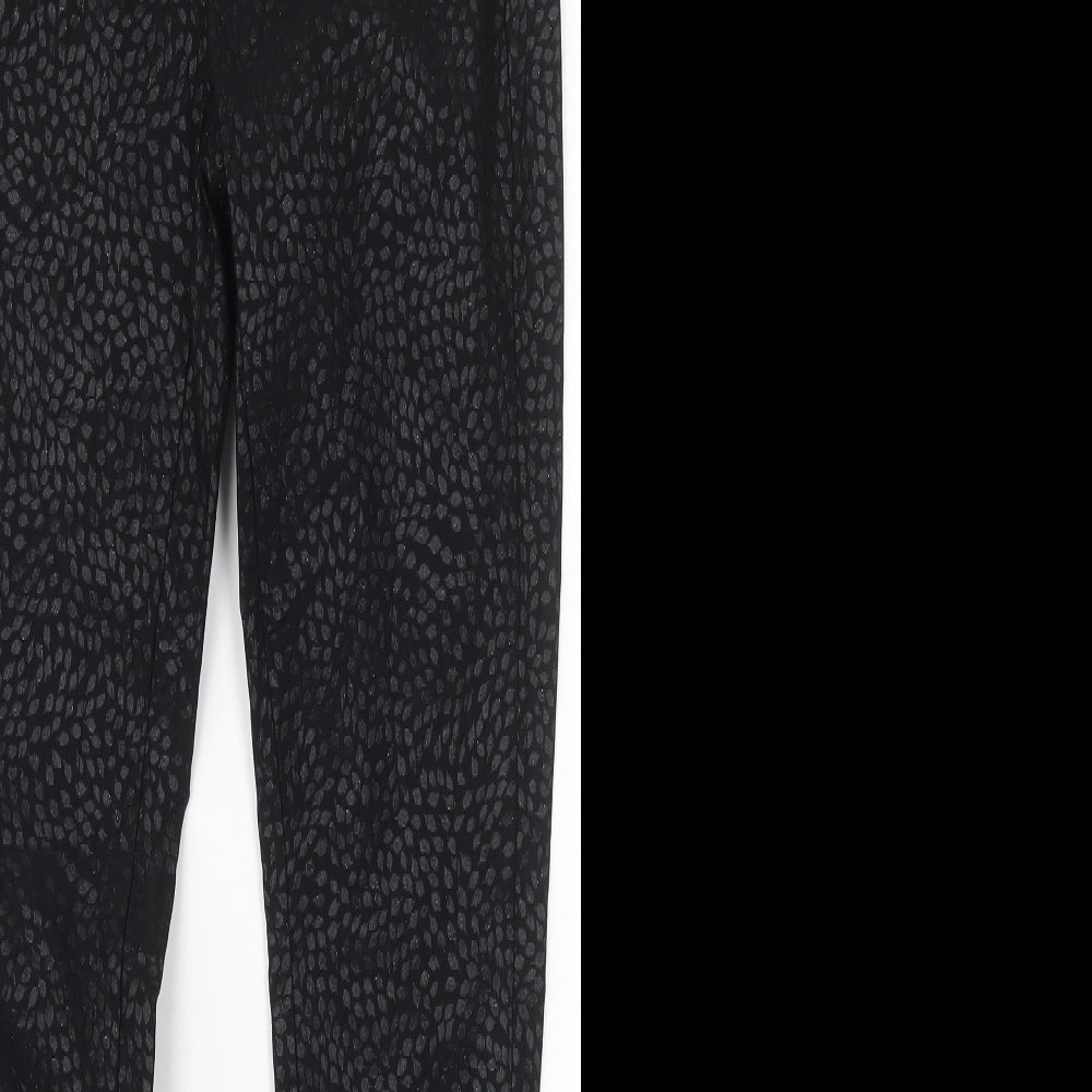 TU Womens Black  Viscose Skinny Jeans Size 8 L27 in Regular Button - Leaf Prints