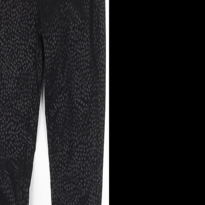 TU Womens Black  Viscose Skinny Jeans Size 8 L27 in Regular Button - Leaf Prints