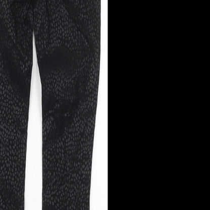 TU Womens Black  Viscose Skinny Jeans Size 8 L27 in Regular Button - Leaf Prints