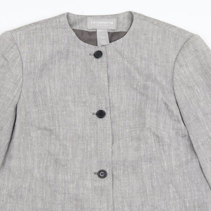 Liz Calborne Womens Grey   Jacket  Size 6  Button