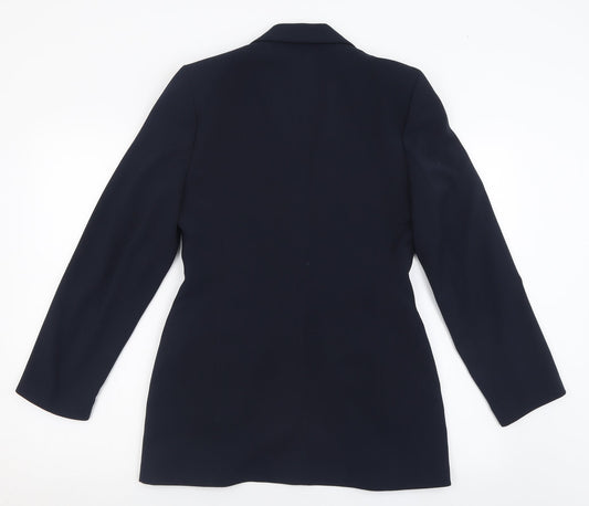 Marks and Spencer Womens Blue   Biker Jacket Size 10  Button