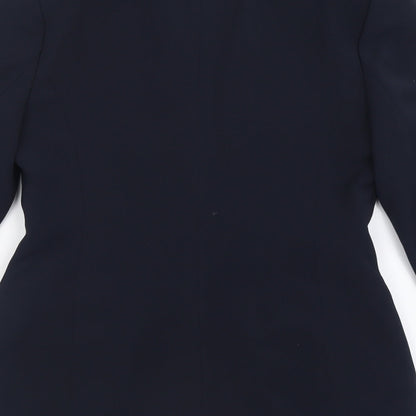 Marks and Spencer Womens Blue   Biker Jacket Size 10  Button