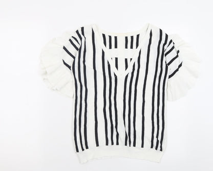 Womens UK Size 8 NEXT White Basic T-Shirt