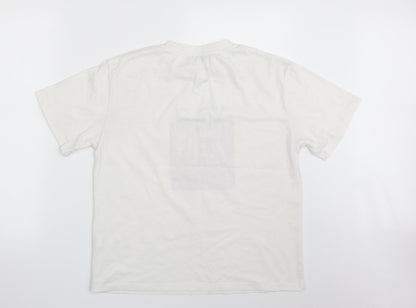 SheIn Womens White  Polyester Basic T-Shirt Size M Crew Neck - SAY YES