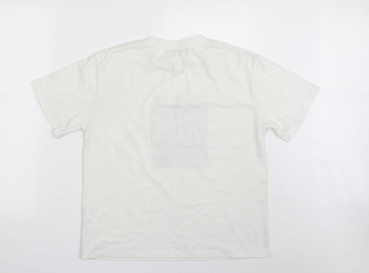 SheIn Womens White  Polyester Basic T-Shirt Size M Crew Neck - SAY YES