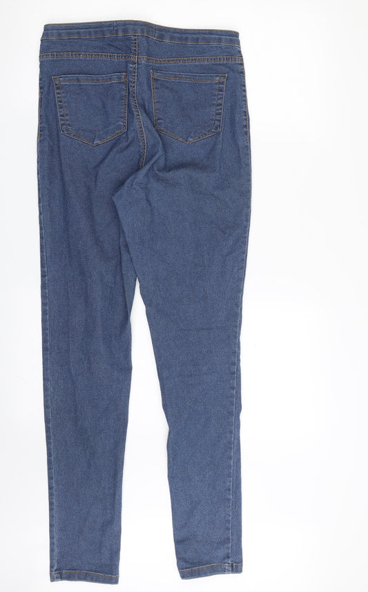 Denim & Co. Womens Blue  Cotton Jegging Jeans Size 14 L29 in Slim Zip