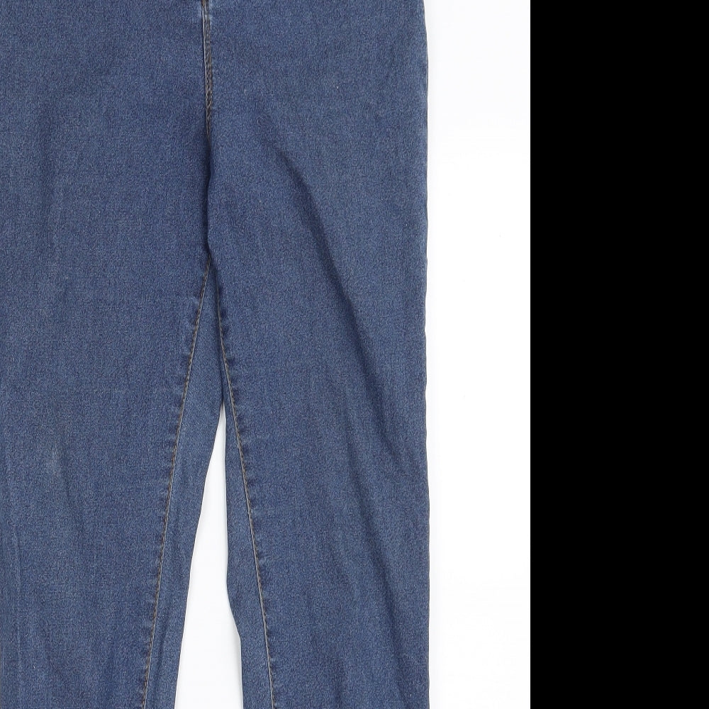 Denim & Co. Womens Blue  Cotton Jegging Jeans Size 14 L29 in Slim Zip