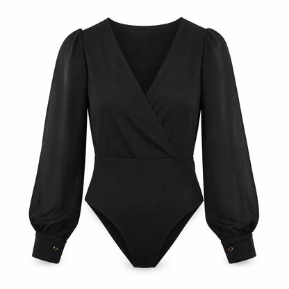 Womens UK Size S SheIn One-Piece Black Bodysuit