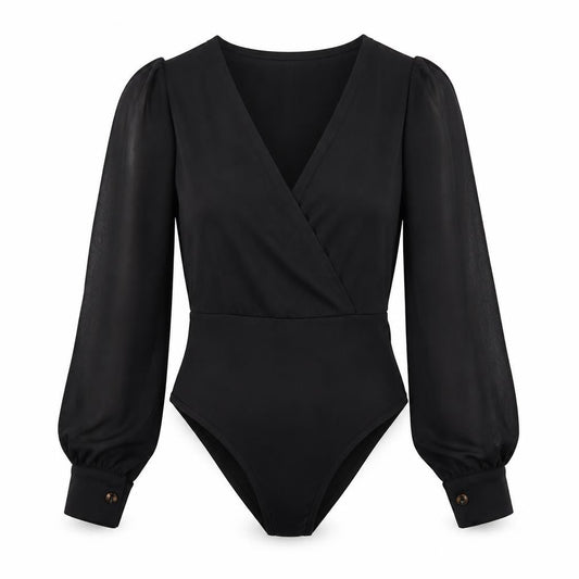 Womens UK Size S SheIn One-Piece Black Bodysuit