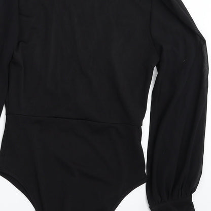 SheIn Womens Black  100% Polyester Bodysuit One-Piece Size S  Snap - Item Length -30in