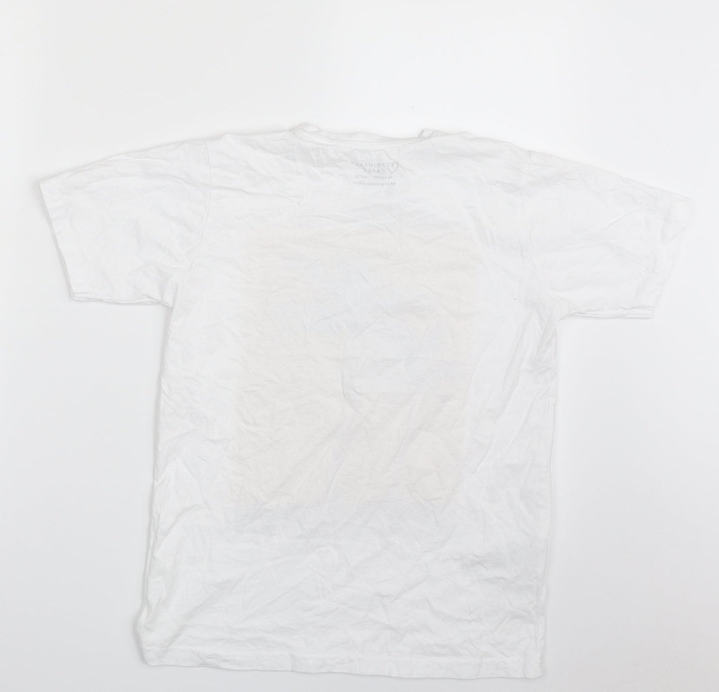 Primark Boys White  100% Cotton Pullover T-Shirt Size 10-11 Years Crew Neck Pullover - San Francisco Vibes
